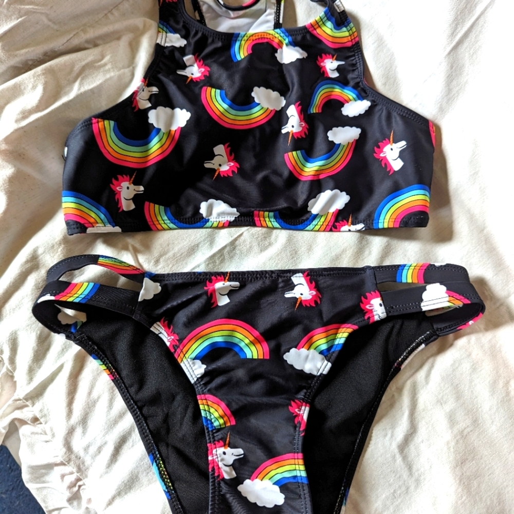 Rainbow Unicorn Racer back Bikini